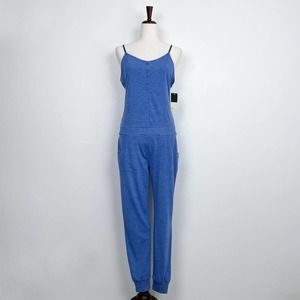 RVCA Sunday Blue Seamed Cami Loungewear Jumpsuit NWT